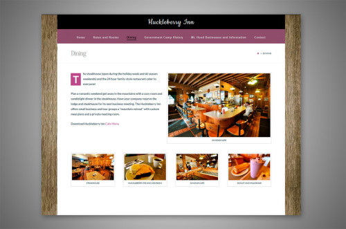 huckleberry inn wordpress website inside page